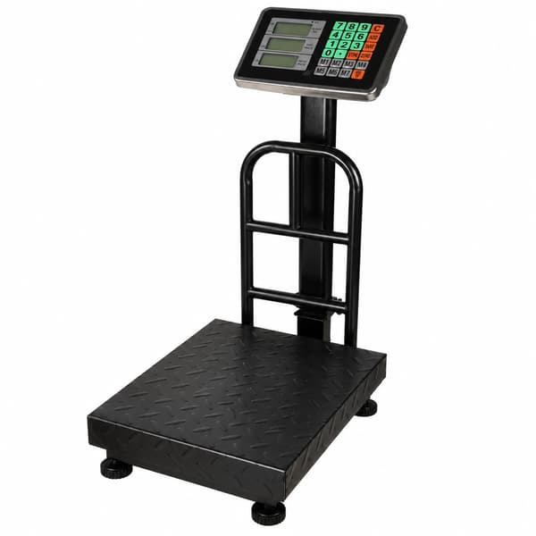 Digital plattformsvåg 150 kg, rostfritt stål, hopfällbar, LCD-display, batteridriven