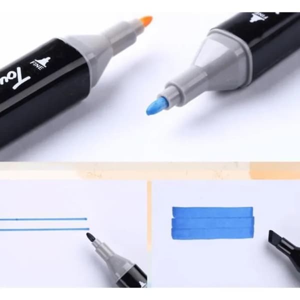 Alkoholbaserede Dual Tip Markere, 80 Farver, Permanente, Animation, Kunst, Skitse