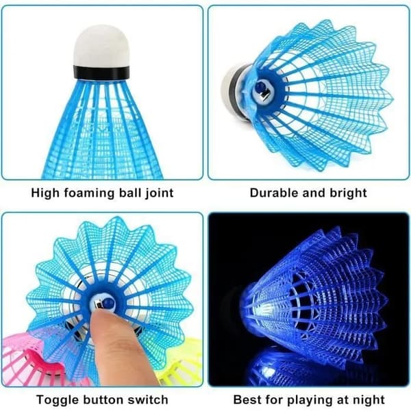 LED Badminton Fjerbolde, 12-pak, Nylon, Elastikbånd, Indendørs Udendørs