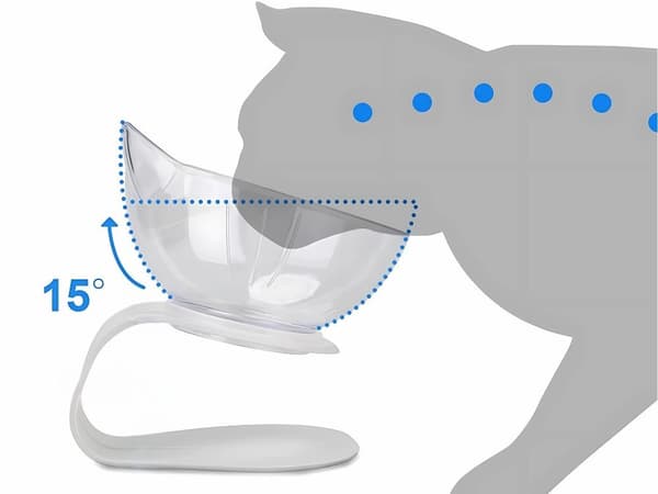 Dobbelt kæledyrsskålsæt, sort og hvid, 2x400 ml plastik, ergonomisk forhøjet stativ til katte og små hunde