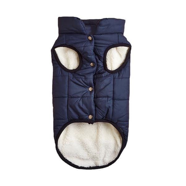 Hundevest i bomull, varm ensfarget knappevest for små og mellomstore hunder