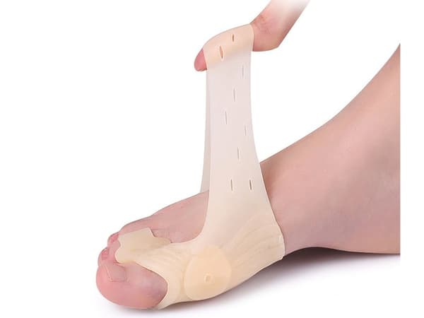 Tåspreder til Hallux Valgus, Silikone Gelkile, Hudfarve, 2-pak, Magnetisk Ortese