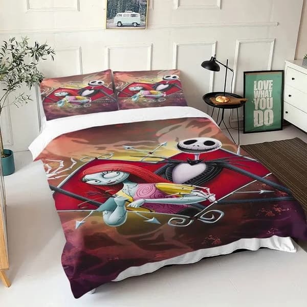 Painajainen ennen joulua -pussilakanasetti, 100 % polyesteriä, 3 osaa, 140x200cm