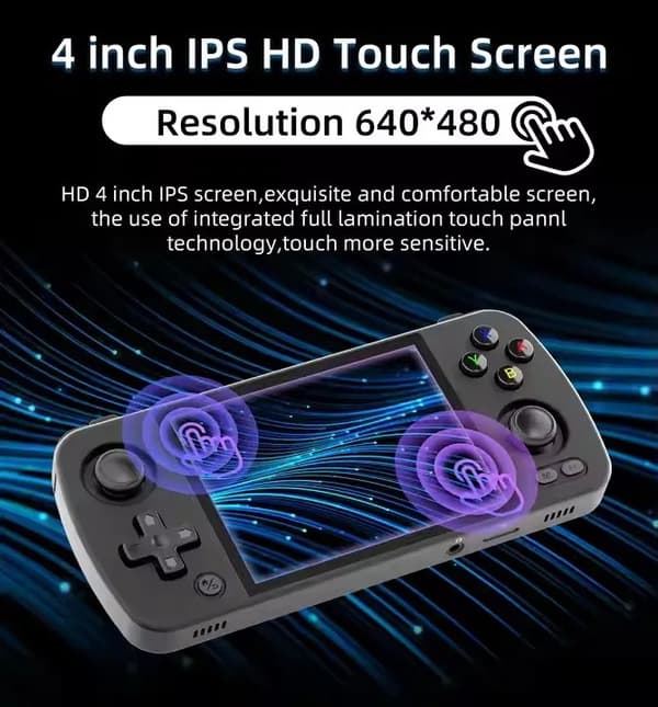 Handhållen Spelkonsol 4\" Skärm, Android 128GB WiFi, 3000+ Spel, Dubbla Joysticks, T618