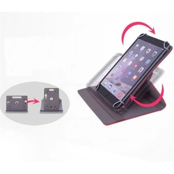10.1\" Tabletcover med 360° Roterende Stand, Universal, Rød