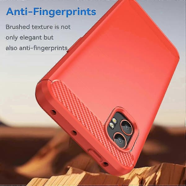 Kolfiber Borstad Textur TPU Telefonfodral Red For Samsung Galaxy Xcover 7 Pro