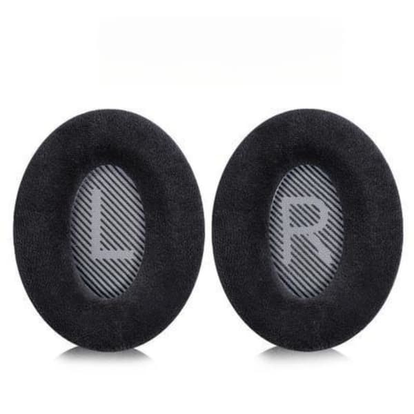 Ørepuder til Bose QC35, QC35-II, QC25, Sort, Memory Foam, Blød Flanel, Erstatning Black