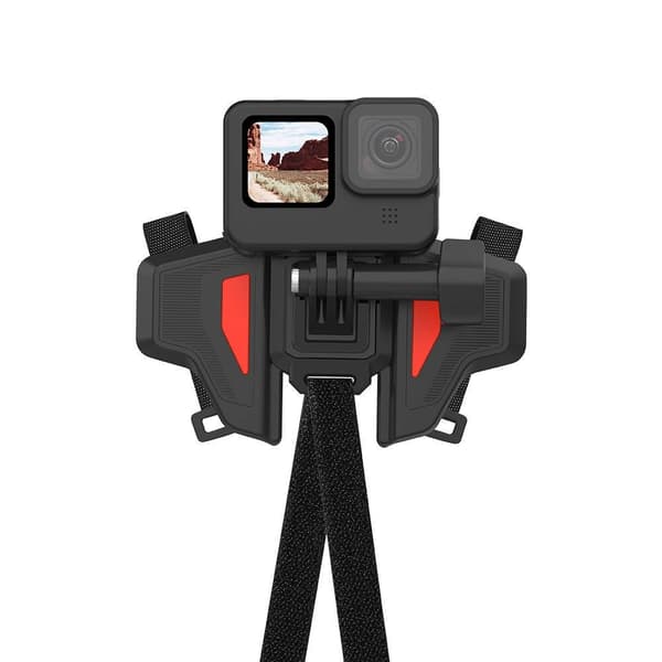 Hjälmfäste för GoPro Osmo Insta360, Telesin GP-HBM-MT2, Svart Orange, Vikbart Roterbart