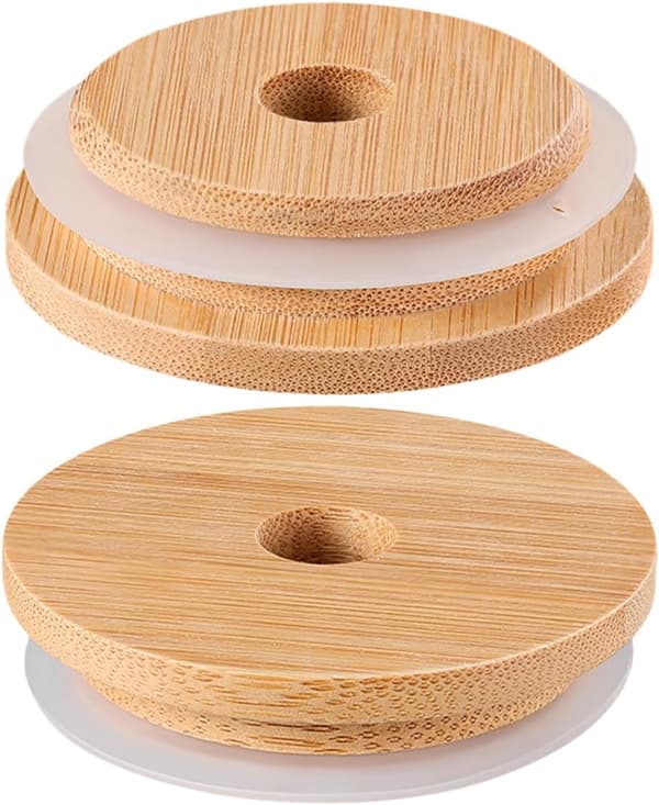 Återanvändbara 70 mm Mason Jar-lock med lufttät försegling, 2-pack - Konserveringslock för glasförvaring och vattenglas