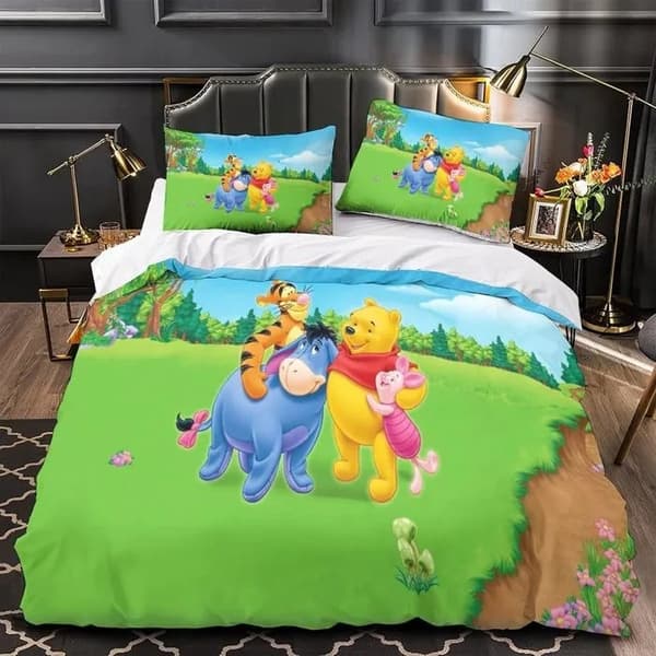 Tecknad sänguppsättning om tre Amazon gränsöverskridande 3D digitaltryck sänguppsättning om tre (fyra) 210X210cm