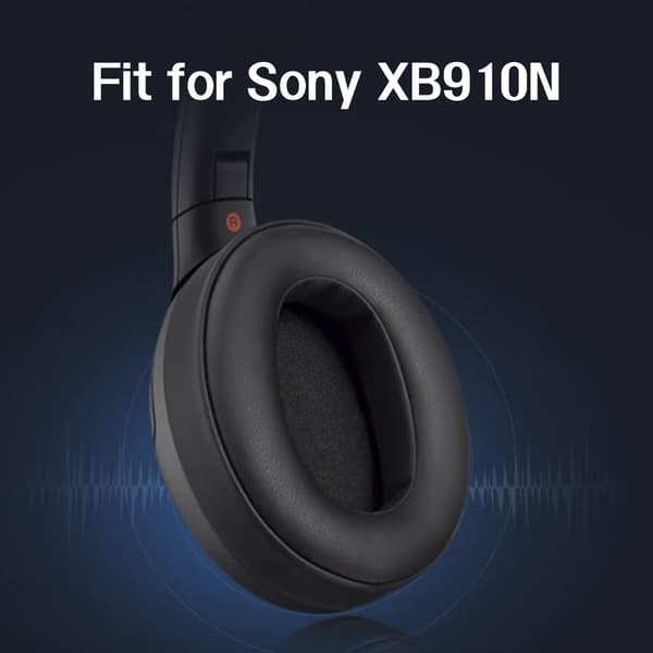 Ersättningsöronkuddar för Sony XB910N, svarta, 1 par, läder, brusreducerande