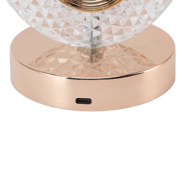 LED Krystall Nattbordslampe, Berøringsbryter, 2000mAh, Fargeskiftende, Gull 3pcs