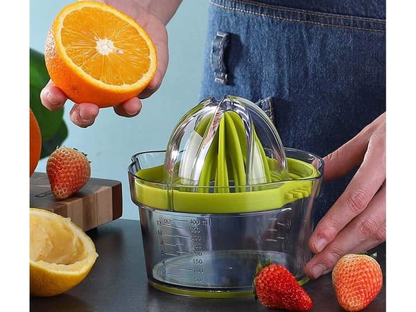 Manuel citruspresser, grøn, 400 ml, plast citronpresser til frisk juice