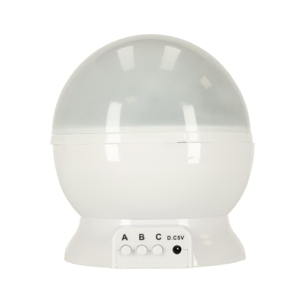 Stjerneprojektor til børn, Galaxy Natlampe, USB/Batteri, Farverige Stjerner, Roterende, Børneværelse