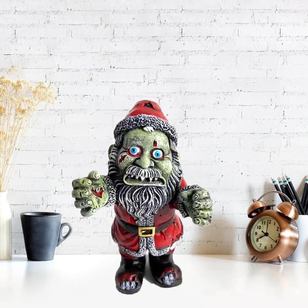 Trädgårdsstaty i harts, skräcktomteprydnad, Halloween-dekoration