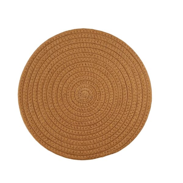 Vevde isolerte spisebrikker, enkle multifunksjonelle runde underlag til husholdningsbruk brown-Diameter 11.3