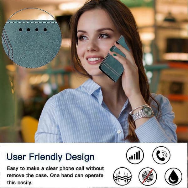 Magnetiskt läderfodral med plånboksställfunktion för Green Samsung Galaxy S23 Plus
