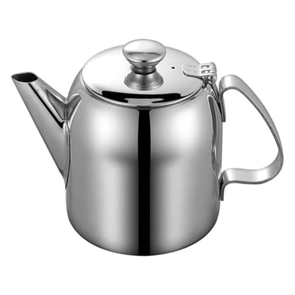 Tekande i rustfrit stål 20 Oz, sølv, spildfri kaffekedel med kort tud, komfur