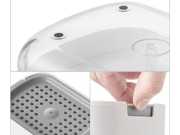Diskmedelsdispenser för diskho, med svamphållare, plast, enkel att rengöra