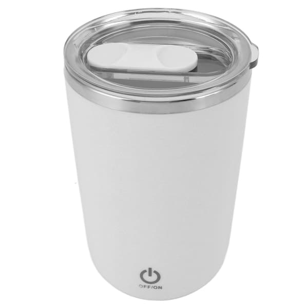 USB Elektrisk Miksekopp 350ml, Selvrørende Kaffekopp, Lekkasjesikker, Automatisk, Hvit