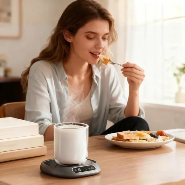 Keramisk USB Kaffekopvarmer, Elektrisk Krusvarmer til Kontor, Te, Varm Chokolade