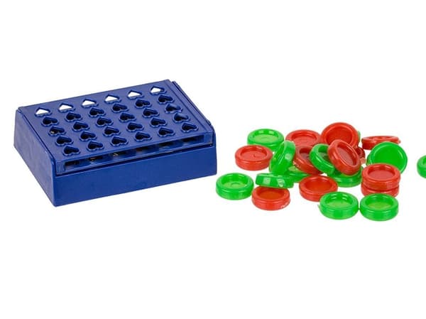 Mini Connect 4 Resespel, 10 cm, Bärbart Strategibrädspel för Barn & Vuxna