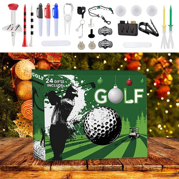 Golf Adventskalender Julnedräkning, Bollmarkörpresent för Golfare, ABS Metall