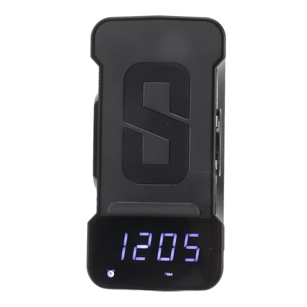 3-in-1 Bluetooth-kaiutin herätyskellolla, langaton lataus, 10W, PC ABS, musta yöpöydälle