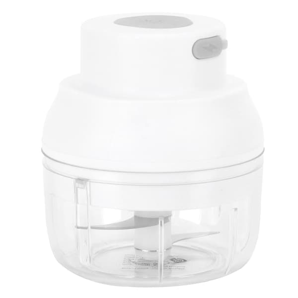 USB Mini Elektrisk Hvitløksknuser og Hakker, 100 ml, Grønnsakskutter, Hvit