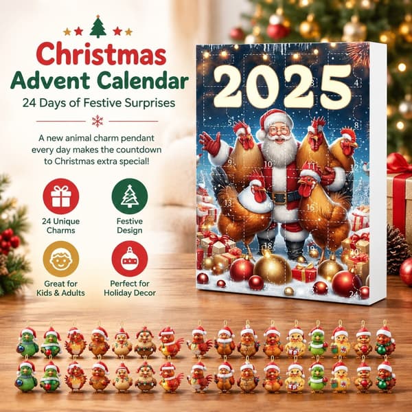 Julepynt Adventskalender 24-dagers nedtelling, Dyreanheng, Stil G