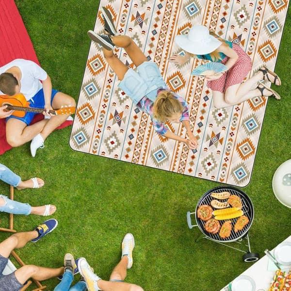 Letvægts Vandtæt Picnictæppe, Sammenfoldelig Udendørs Måtte til Strand, 200*200cm