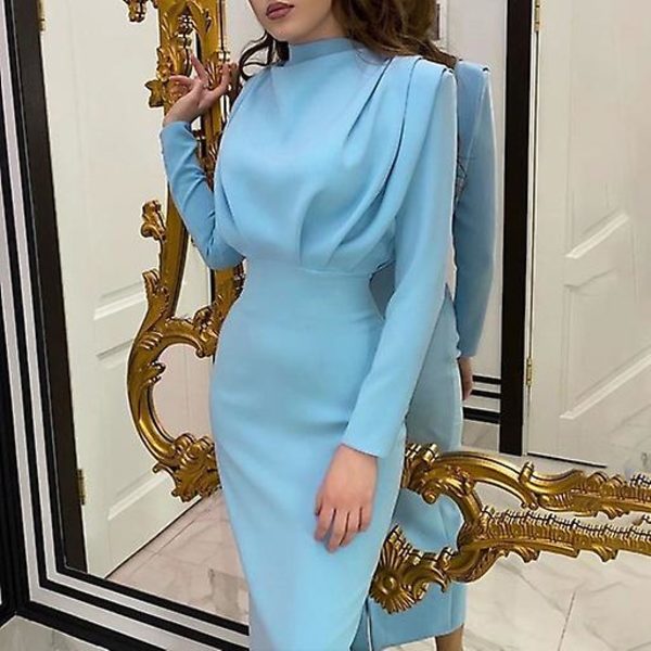 Elegant langærmet bodysuit til damer BLUE 2XL
