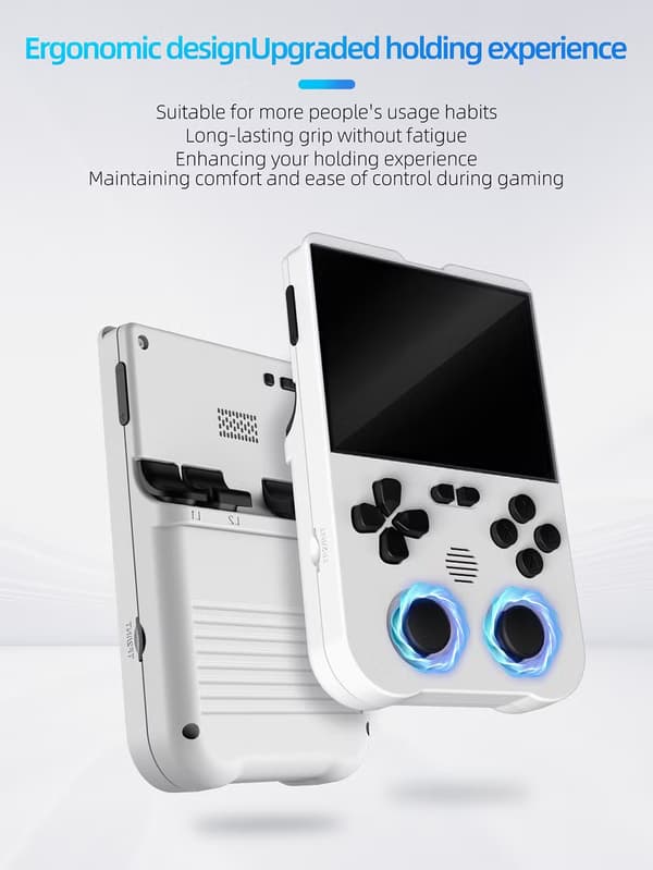 3,5 tommer IPS håndholdt spillekonsol, bærbar Linux, 64 GB lagerplads, retro gaming White