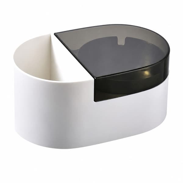 Väggmonterad askkopp för cigaretter och cigarrer, rostfritt stål, vit, 14x6,5 cm