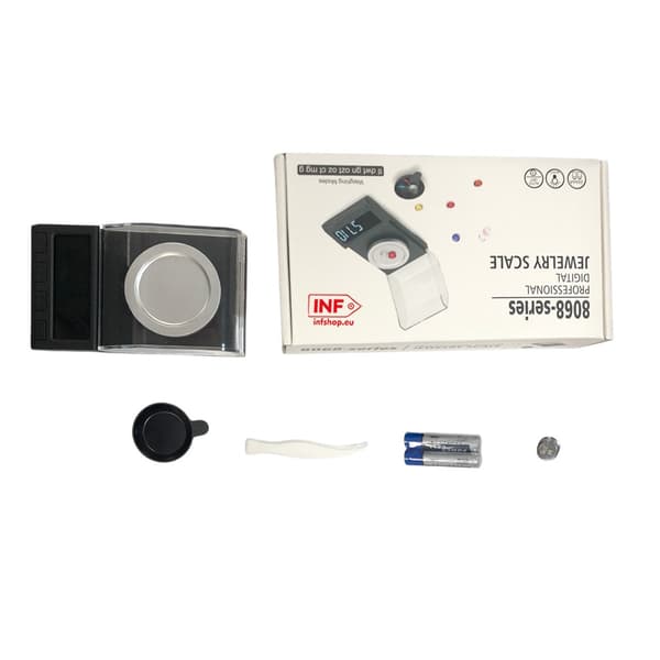 Digital kaffevægt, 20g/0.001g, sort, ABS, batteridrevet, med vindskærm