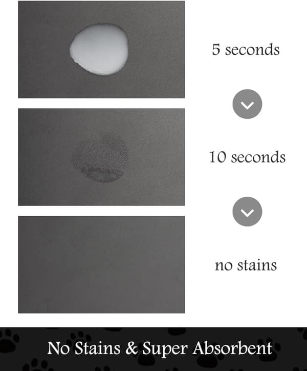 Absorberende hurtigtørrende fodermåtte til hunde, ingen pletter, passer til mad-/vandskåle og dispenser. Hundetilbehør. Dark Gray-40*60