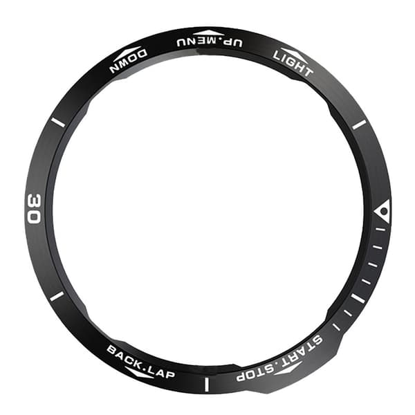 Rustfrit stålramme til Garmin Fenix 6X-serien, sort og hvid, beskyttende ramme