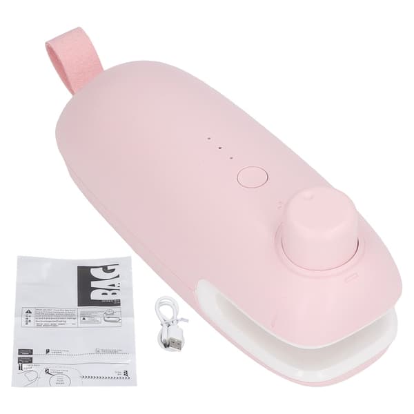 USB Varmeposeforsegler, Kutter og Forseglingsmaskin, Rosa, Bærbar Lading for Bedre Oppbevaring