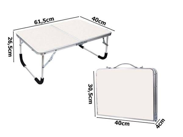 Sammenfoldeligt campingbord, bærbart laptopbord, 26,5x61,5x40 cm, letvægt, robust, til udendørs brug