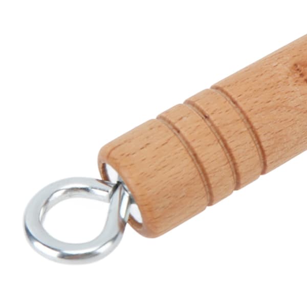 Mini stekepanne i støpejern for egg, forhåndskrydret, solid trehåndtak, 11x5cm, innendørs og utendørs