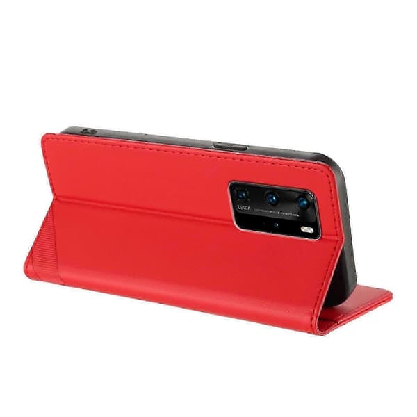 Präglat Plånboksfodral PU-läder för Huawei Enjoy 50 Pro / nova Y90 Red For Huawei P40 Pro