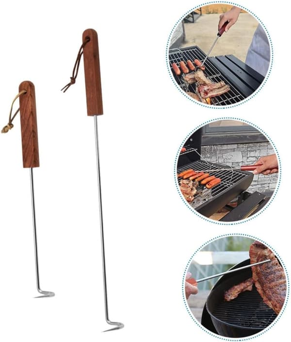 6 stk. kødgafler i rustfrit stål til grill, camping, churrasco 1pcs