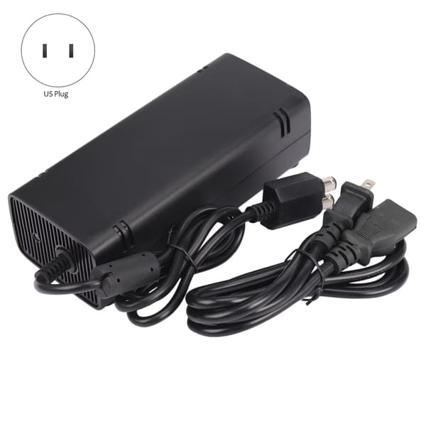 Xbox 360 Slim AC-adapter 135W strømforsyning, sort, overopladnings- og overophedningsbeskyttelse
