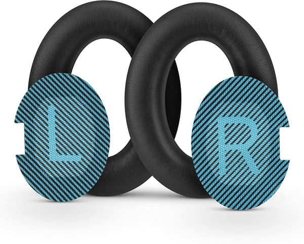 Erstatningsørepuder til Bose QC35/25/15, AE2, SoundTrue, SoundLink, Hukommelsesskum, Sort+Blå