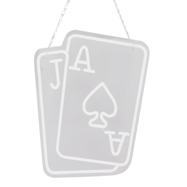 Poker LED Neonskylt, Spelkort Väggdekor för Sovrum Casino Bar Spelrum, J Poker