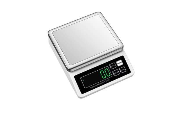Digital köksvåg, vit, 10kg/1g, rostfritt stål, USB-uppladdningsbar, precision White