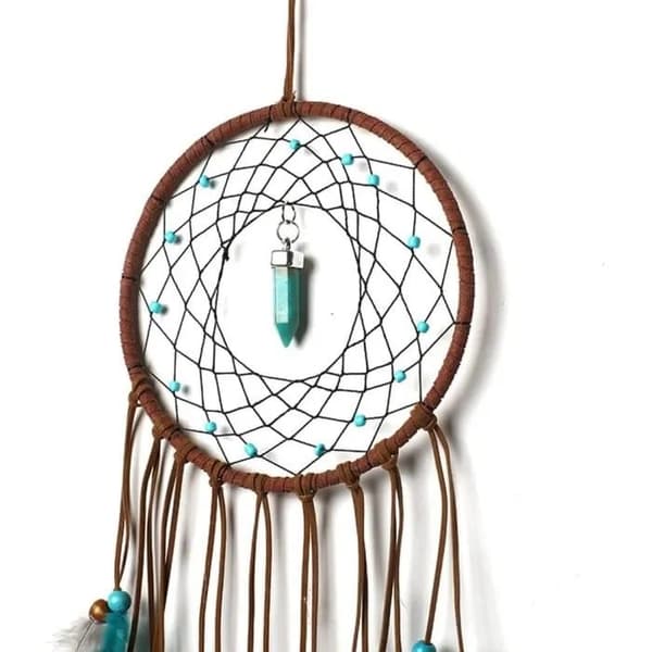 Handgjord fjäderdrömfångare, Boho väggdekor för barnrum, babyshower, bil, bröllop
