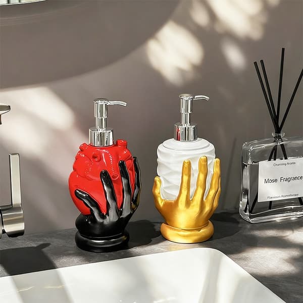Anatomisk Hjerte Såpedispenser, Svart Gotisk Håndpumpeflaske, Resin Halloween-dekor Black