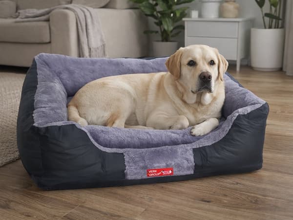 Blød hundeseng sofa, plys kæledyrssofa, vaskbart betræk, mellemstore til store hunde Large