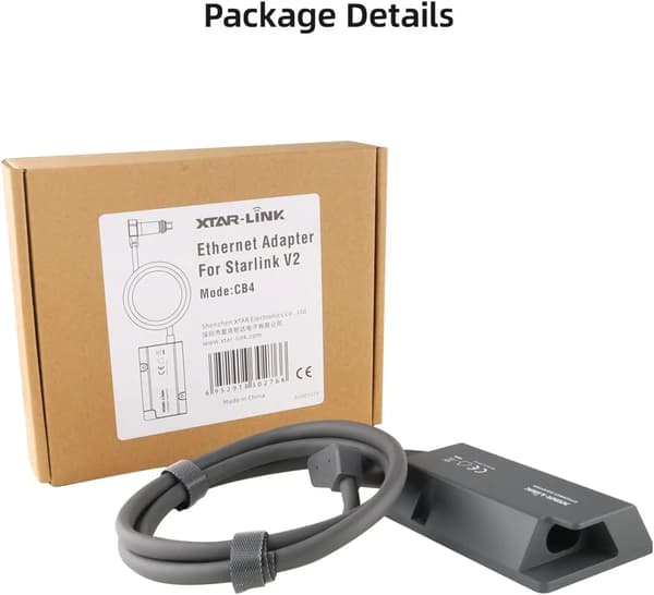 Starlink Standard Actuated Gen 2 USB trådbunden nätverksadapter, 1 Gbps Ethernet, grå